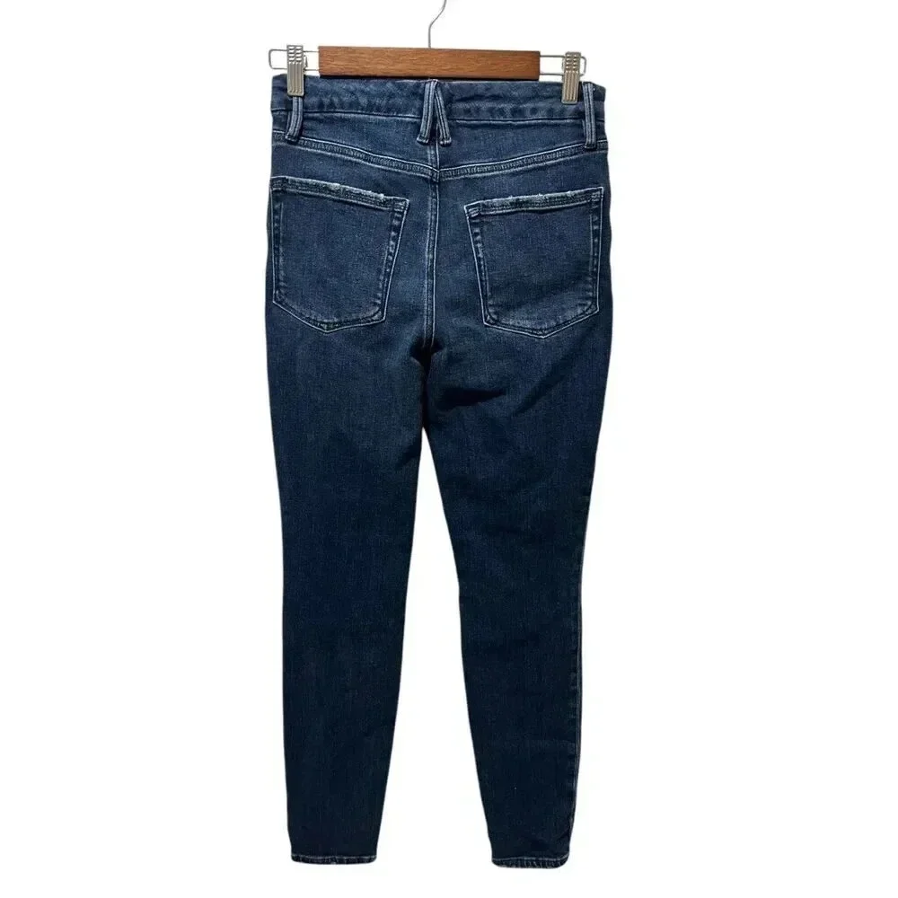 Good American Women's Good Leg High Rise Skinny Jeans Size 6/28 Blue Stretch - Picture 2 of 6